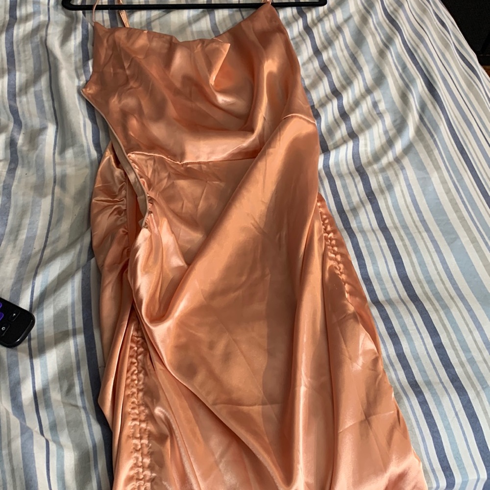 Copper peach Satin dress